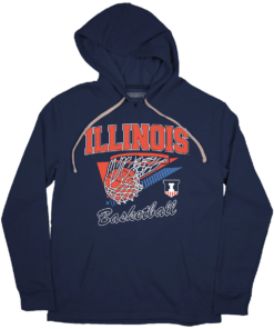 Vintage University Of Illinois Fighting Illini Basketball Hoodie 1