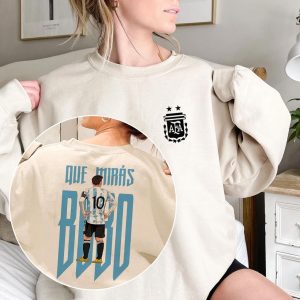 World Cup 2022 Lionel Messi Que Miras Bobo Argentina Soccer Shirt