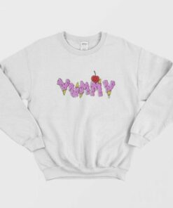 Justin Bieber Cherry Yummy Sweatshirt 1 Justin Bieber Cherry Yummy Sweatshirt 2