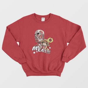 Luffy X Titan Meat Attack On Titan One Piece Sweatshirt 3