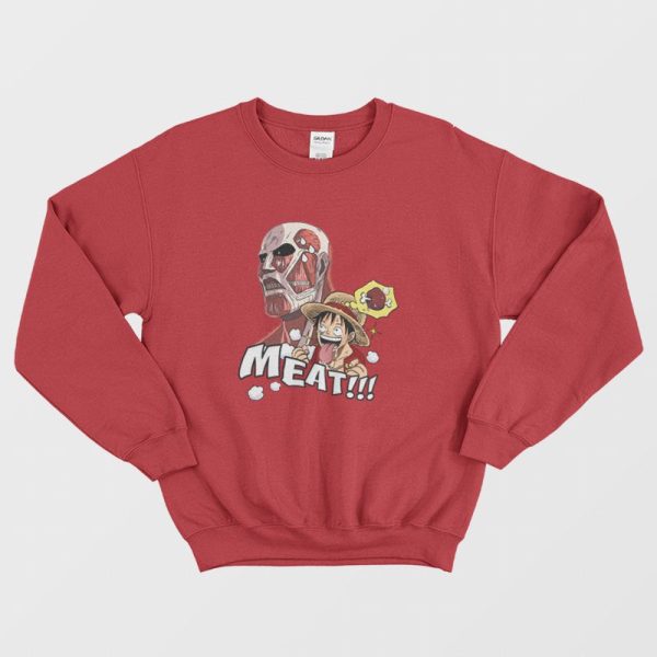 Luffy X Titan Meat Attack On Titan One Piece Sweatshirt