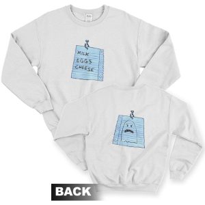 Milk Eggs Cheese Sweatshirt Spongebob Front and Back