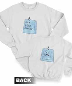 Milk Eggs Cheese Sweatshirt Spongebob Front and Back 1 Milk Eggs Cheese Sweatshirt Spongebob Front and Back 3