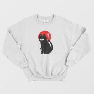 Ninja Cat Black Sweatshirt