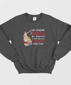 Of Course Santa Is Jolly He Knows Where All The Naughty Girls Live Sweatshirt 2