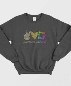 Peace Love Social Word Sweatshirt 1