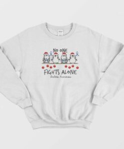 Penguins No One Fights Alone Diabetes Awareness Sweatshirt 2