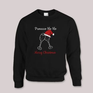 Prosecco Ho Ho Christmas Party Hat Sweatshirt 1