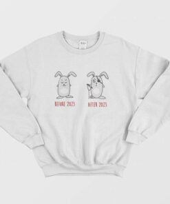 Rabbits Before 2023 After 2023 Funny Sweatshirt 1