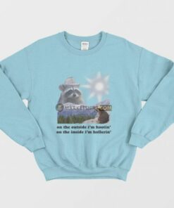 Raccoon On The Outside Im Hootin On The Inside Im Hollerin Sweatshirt 4
