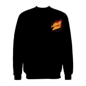 Santa Cruz Flaming Dot Black Sweatshirt