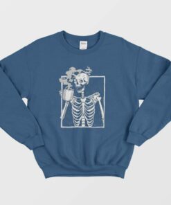 Skeleton Drinking Coffee Sweatshirt 2