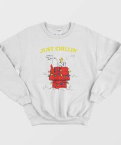 Snoopy Just Chillin Christmas Xmas Sweatshirt 1