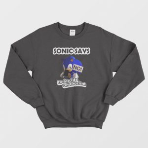 Sonic Says No To Fascists and Racism Sweatshirt 3