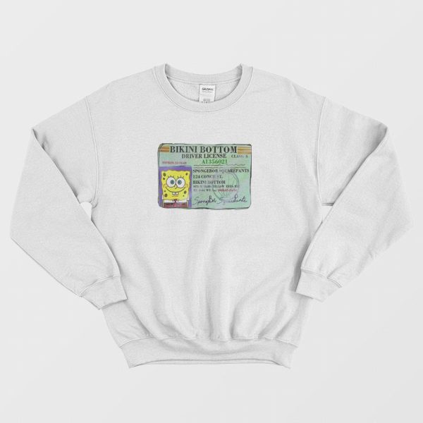 Spongebob Bikini Bottom Driver License Sweatshirt