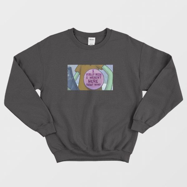 Squidward I Really Wish I Weren’t Here Right Now Button Sweatshirt