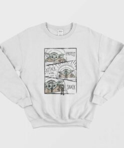 Star Wars Mandalorian Baby Yoda The Child Protect Attack Snack Sweatshirt 1