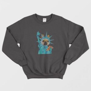 Statue Of Liberty Dog Shirt Animal Lover Pizza Slice Sweatshirt 2