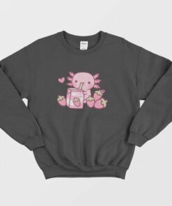 Strawberry Milk Axolotl Sweatshirt 3