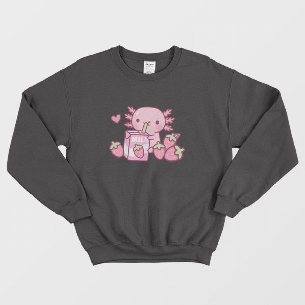 Strawberry Milk Axolotl Sweatshirt