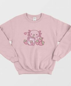 Strawberry Milk Axolotl Sweatshirt 4