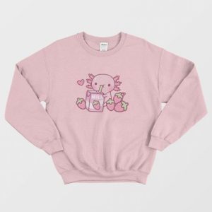 Strawberry Milk Axolotl Sweatshirt 4