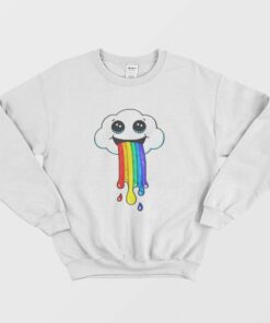 Super Cute Cloud Puking A Rainbow Sweatshirt 1