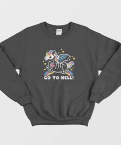 Unicorn Skeleton Go To Hell Hoodie Sweatshirt 1
