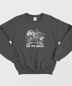Unicorn Skeleton Go To Hell Hoodie Sweatshirt 2