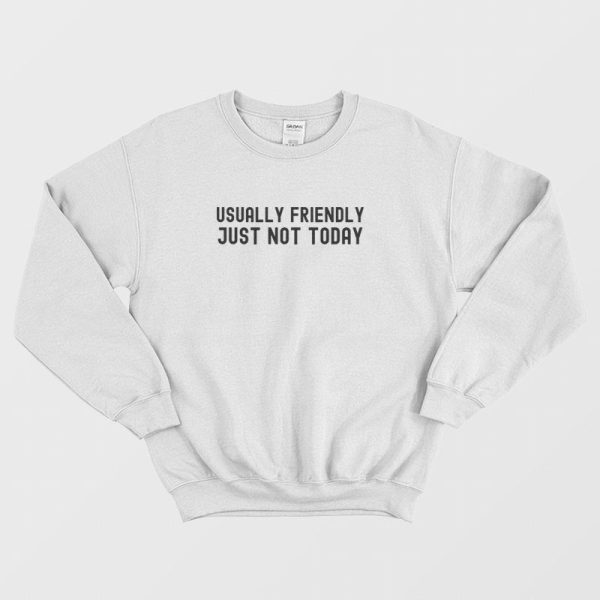 Usually Friendly Just Not Today Sweatshirt