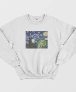 Van Gogh Rick and Morty The Starry Night Sweatshirt 1 Van Gogh Rick and Morty The Starry Night Sweatshirt 2