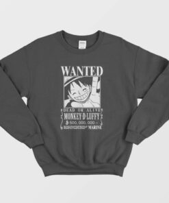 Wanted Dead or Alive Luffy Black and White Sweatshirt 2