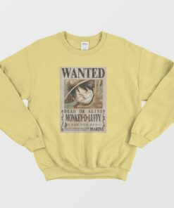 Wanted Monkey D Luffy Dead or Alive Sweatshirt 1 Wanted Monkey D Luffy Dead or Alive Sweatshirt 2