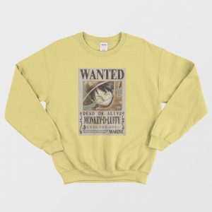 Wanted Monkey D Luffy Dead or Alive Sweatshirt