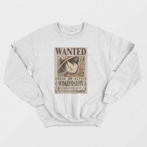 Wanted Monkey D Luffy Dead or Alive Sweatshirt 3