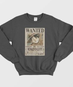 Wanted Monkey D Luffy Dead or Alive Sweatshirt 3 Wanted Monkey D Luffy Dead or Alive Sweatshirt 4
