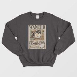 Wanted Monkey D Luffy Dead or Alive Sweatshirt 4