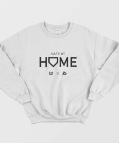 White Routine X Justbats Safe At Home Sweatshirt 1 White Routine X Justbats Safe At Home Sweatshirt 2