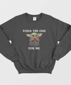 Yoda The One For Me Baby Yoda Hugs Heart Star Wars Valentine Sweatshirt 1