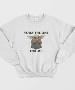 Yoda The One For Me Baby Yoda Hugs Heart Star Wars Valentine Sweatshirt 2