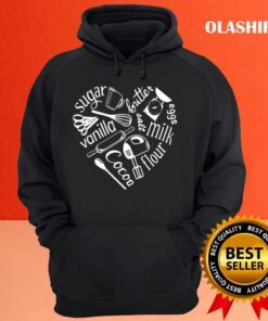 Baking Ingredients And Utensils Heart I Love To Bake T shirt 4