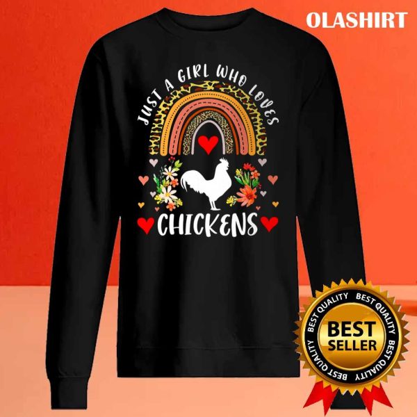 Chicken Rainbow Just A Girl Who Loves Chickens Leopard Chicken Shirt