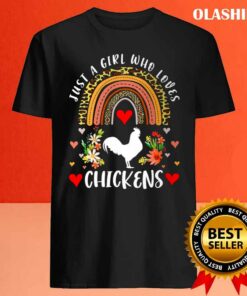 Chicken Rainbow Just A Girl Who Loves Chickens Leopard Chicken Shirt 4