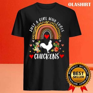 Chicken Rainbow Just A Girl Who Loves Chickens Leopard Chicken Shirt 4