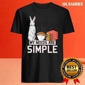 Cute Bunny Women Girls Coffee Book Lover Rabbit Tshirt 4