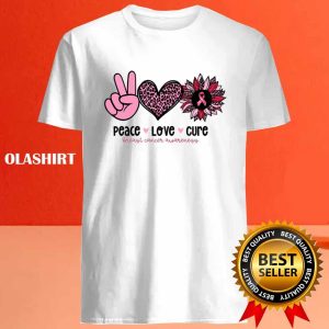 Diabetes Awareness Shirt Peace Love Cure T Shirt 4