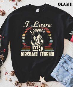 Dog Love I Love My Airedale Terrier Vintage Retro T shirt 1