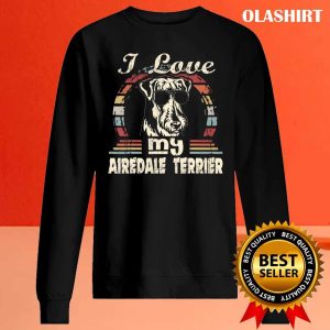 Dog Love I Love My Airedale Terrier Vintage Retro T-shirt