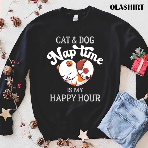 Dog Naptime Is My Happy Hour, Funny Vintage Animals Cute Dogs Lover T-shirt