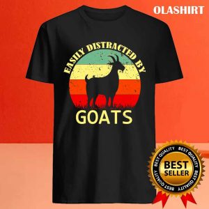 Easily Distracted By Goats Retro Vintage Funny Goat Lover T shirt 4